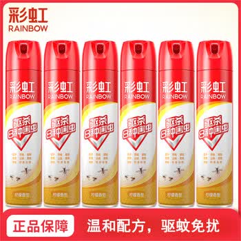 彩虹【店铺爆款】杀虫气雾剂500ml柠檬x6瓶家庭户外高效驱蚊