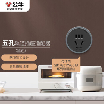 公牛（BULL）轨道插座/插线板/插排/排插/接线板/拖线板 五孔适配器GN-GS10  黑色