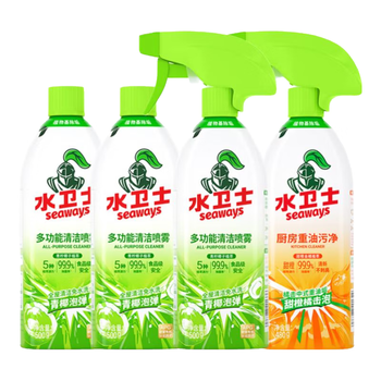 水卫士冰箱清洁剂500g*3+油污480g*1 家电清洗除味厨房油污净套装水卫仕
