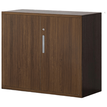 洛克菲勒钢制办公文件柜铁皮柜子资料柜带锁矮柜全深胡桃760铁开门