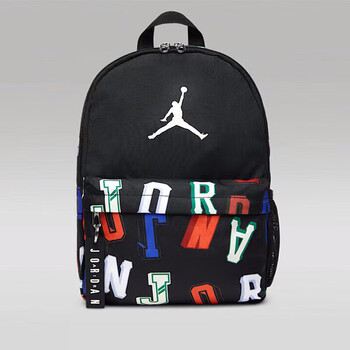 Jordan男女乔丹 聚酯纤维 书包背包 字母印花 双肩包DV5304-016黑 均码