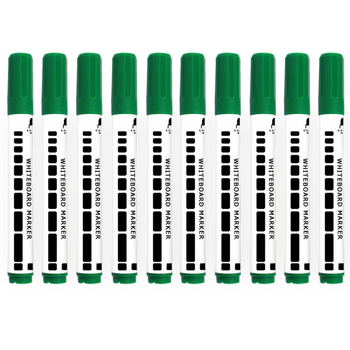 AUCS 白板笔水性可擦易擦 控笔训练幼儿园笔 办公会议教学培训办公儿童白板笔彩色 绿色10支/盒