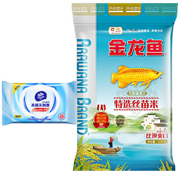 金龙鱼杀菌湿巾30片VW1037+特选丝苗米10kg