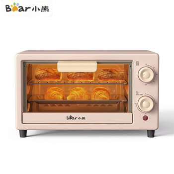 小熊（Bear）电烤箱 家用10L容量多用迷你烤箱 上下一体控温控时 杏色 DKX-F10M6