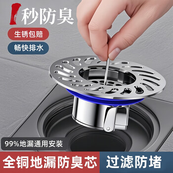 佳立方防臭地漏芯全铜通用下水道防臭神器过滤防堵卫生间防反味密封塞