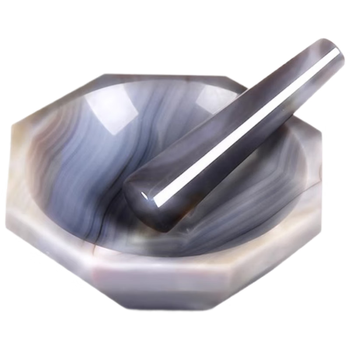 力辰科技实验室玛瑙研钵抗耐磨玛瑙乳钵样品研磨钵抗腐蚀研钵棒研磨杵 内径80mm研钵 