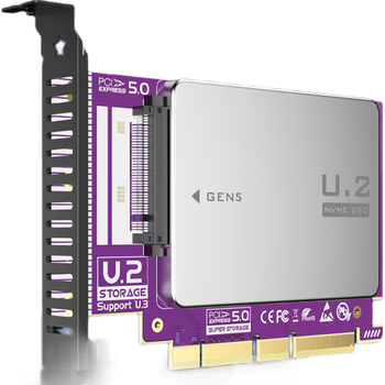 佳翼（JEYI）PCIe转U.2 128Gbps满速PCIe5.0扩展卡 全高挡板 X4/X8/X16兼容PCIe4.0/3.0 SSD固态硬盘转接卡