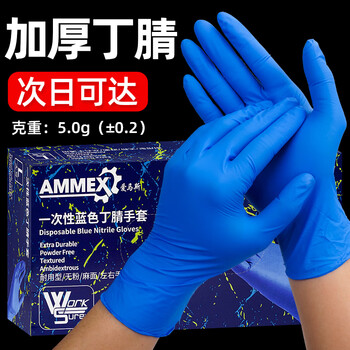 爱马斯（AMMEX）一次性手套丁腈100只大码餐饮加厚耐用实验室家务洗碗丁晴手套