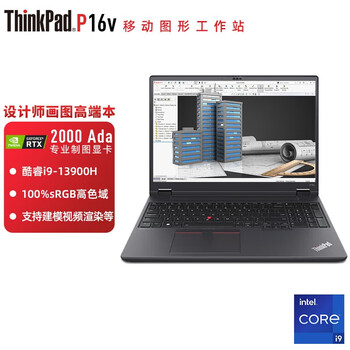 联想ThinkPad P16v 英特尔 16英寸高性能工作站笔记本电脑（i9-13900H 32G 2TB RTX 2000-8G）定制