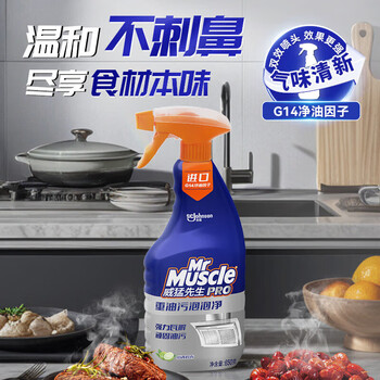 威猛先生（Mr Muscle）重油污泡泡净（小青柠香) 油污清洁剂G14净油因子 650g*2瓶