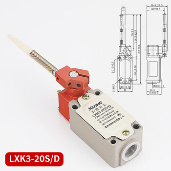 佰达特 LXK3-20S/T行程开关/B/Z限位开关自动复位可调滚轮转臂式微动开关 铜点;LXK3-20S/J（6个）