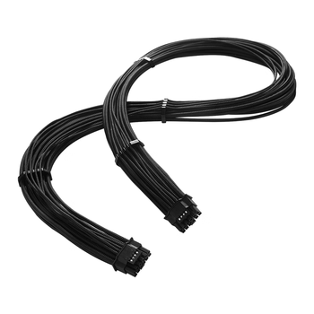 佳翼（JEYI）显卡供电电源延长线 12+4Pin公对公显卡模组供电线 12VHPWR 16P显卡电源线 70厘米 黑色