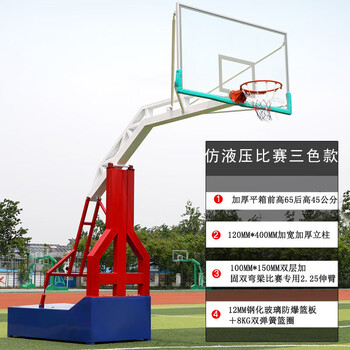 铁血令 篮球架户外标准篮球框室外成人移动蓝球架子 比赛款（三色）