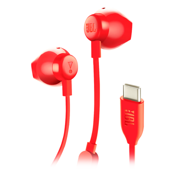 JBL TUNE 305C 有线耳机 Type-C接口 半入耳式耳机 电脑耳机 适用于USB-C 开学 出游搭子 礼物 红色