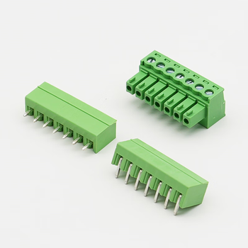 正鑫远 15EDGV/R-3.81插拔式接线端子PCB绿色连接器3.81mm间距直弯脚针座 直脚针座+插头整套;7P(107个)