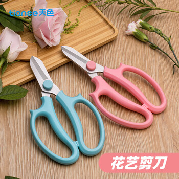 天色 花艺剪刀165mm 家用鲜花插花专用剪刀 绿箩绿植盆栽花卉修剪刀 园艺剪刀 鲜花剪 TS-5744 粉色