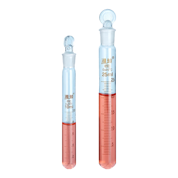 湘玻 玻璃具塞刻度试管圆底磨砂口带塞加厚耐高温实验室 50mL
