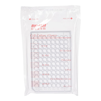比克曼生物 细胞培养板一次性孔板无菌无酶无热原独立装透明 96孔尖底有盖 1个