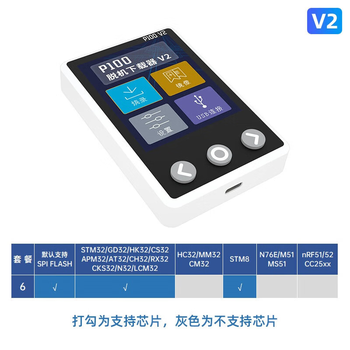 熙久阳 P100脱机下载器V2 GD离线烧录编程烧写②支持【STM32/GD32等】+【MM32/HC32/CM32】
