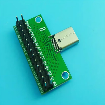 正鑫远 TYPE-C公母头测试板USB3.1数据线转接C母双面正反插排针TYPE-C母测试座/直排针（5个）