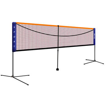 英辉（INVUI）羽毛球网架移动便携式  羽毛球架 可调节标准6.1米双打 带球网