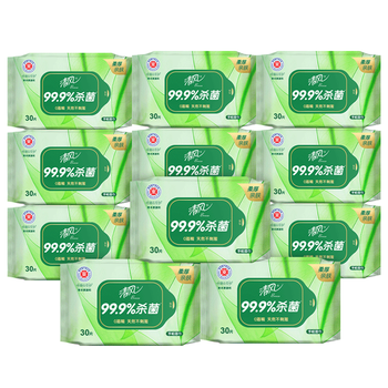 清风【李昀锐同款】御本草湿巾30片*12包 杀菌湿纸巾 抽取式 整箱