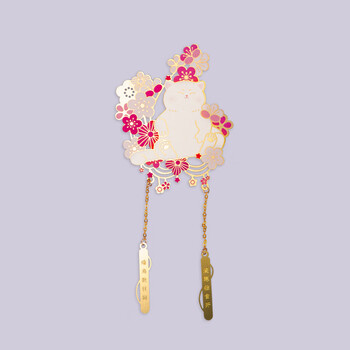 上朝故宫文创四季宫猫花影书签卡纸包装中国风创意金属 生日礼物伴手礼 新年礼物 十二月梅花