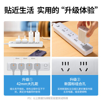 绿联新国标6位总控插座/插线板/拖线板/桌面带线大间距宿舍家用【3位5孔+3位2孔】5米 灰色 25090 绿联新国标6位总控插座/插线板/拖线板/桌面带线大间距宿舍家用【3位5孔+3位2孔】5米 灰色 25090