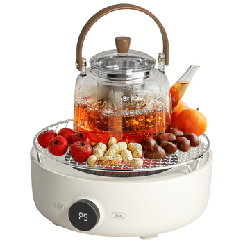 ankale围炉煮茶套装 全套户外电陶炉电茶炉烧水煮茶炉煮茶壶养生壶【全玻璃养生壶+烤网围炉】AJL-DT01