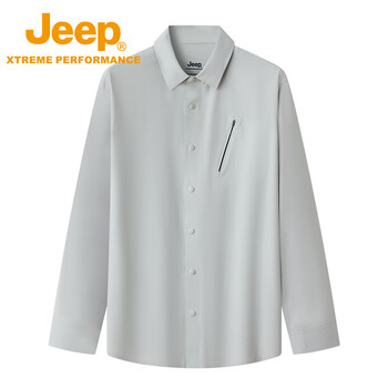 JEEP吉普男式长袖衬衫J512094601月影灰尺码可选M-5XL下单备注尺码