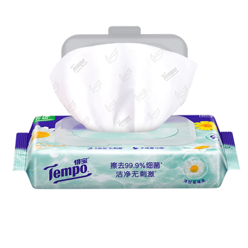 得宝（TEMPO）一博同款 洋甘菊湿厕纸 40片*1包 植萃精华 可冲散湿纸巾湿巾厕纸