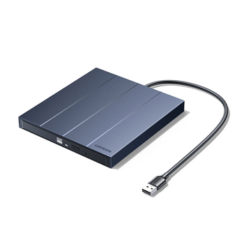 绿联USB外置光驱刻录机8倍速读刻一体 笔记本电脑外接DVD/CD光盘高速播放移动便携免驱碟片读取器CM837