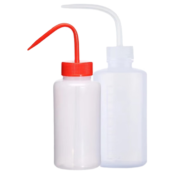化科 塑料洗瓶弯头冲洗瓶清洗瓶吹气瓶洗气瓶实验室耗材 500ml （5种颜色盖随机发出）