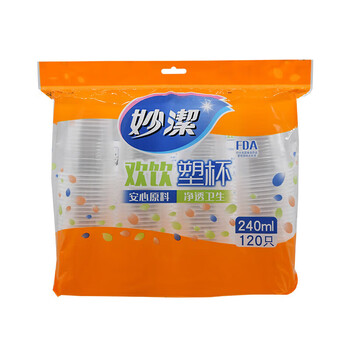 妙洁 COOL酷杯240ml 高温消毒净透卫生杯身厚实 120只/包 1包装