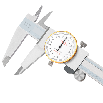 上工 不锈钢带表卡尺0-200mm 分度值0.01mm 游标卡尺 高精度表盘式卡尺