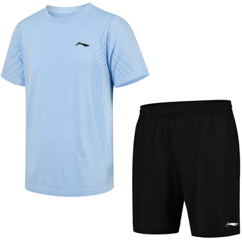 李宁（LI-NING）乒乓球服短袖羽毛球服国家队比赛运动服速干套装男女两件装 L 