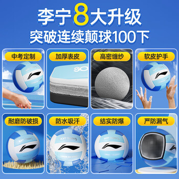 李宁（LI-NING）排球【中考训练】比赛专用标准初中生成人儿童训练沙滩硬排5号球