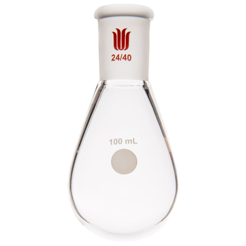 欣维尔 厚壁茄型瓶高强度磨口反应瓶圆底蒸馏单口烧瓶高硼硅玻璃拇指瓶茄形瓶 磨口:24/40,100ml F314100