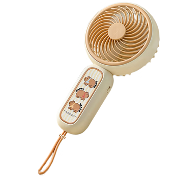 三年二班可爱卡皮巴拉风扇迷你可充电办公室风扇手持风扇桌面小型台式学生静音风速大宿舍风扇婴儿开心卡皮