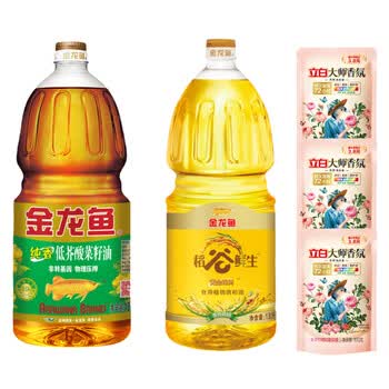 立白大师香氛洗衣液100G*3袋装 + 低芥酸菜籽油 + 调和油 1.8L*2瓶