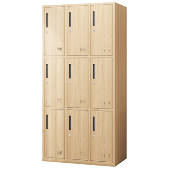 洛克菲勒宿舍柜子带锁储物柜多门柜员工柜存包柜樱桃木九门柜