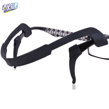 靓健运动眼镜固定带 儿童老人硅胶眼镜扣 黑色（固定带+扣）