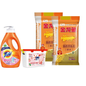 奥妙（OMO）白桃洗衣凝珠+洗衣液+金龙鱼精选珍珠米5kg×2份
