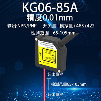 正鑫远高精度激光位移测距传感器开关测厚薄高低感应器模拟量485 KG06-85A +485+422 65-105mm 精度0.03mm