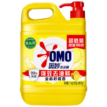 奥妙（OMO） 黄桶洗洁精柠檬香型1.1KG 去重油除菌果蔬宝宝餐具洗碗食品用
