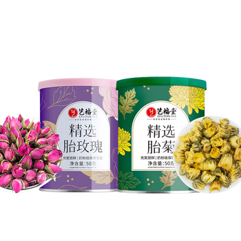 艺福堂 精选花茶（胎菊+玫瑰）泡水喝养生茶组合100g