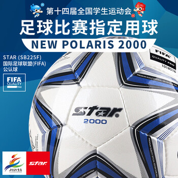 世达（star）足球2000成人比赛训练标准5号手缝运动会用球FIFA认证SB225F 