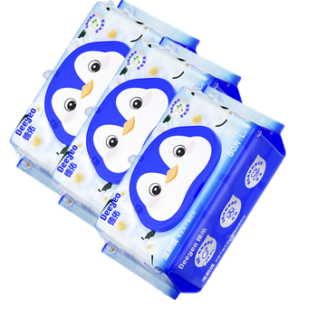 DEEYEO山茶花湿厕纸80片*3包湿厕纸家庭装卫生湿纸巾可搭配抽纸使用