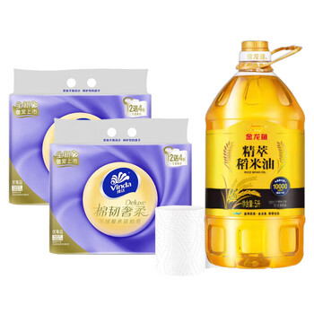 维达（Vinda）【食用油+卷纸】【爆款推荐】精萃稻米油 5L+V4906卷纸16卷*2提 