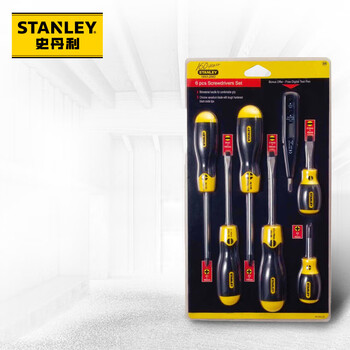 史丹利（STANLEY）6件套胶柄螺丝批(附测电笔)